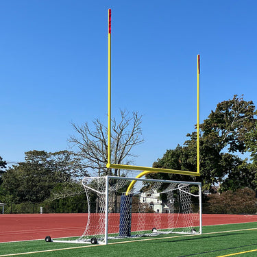Soccer Goals - Nova Premier Adjustable Goal Package (8 ft.H x 24 ft.W x 4 ft.B x 10 ft.D) - NCAA, NFHS, FIFA, and ASTM Compliant (White)